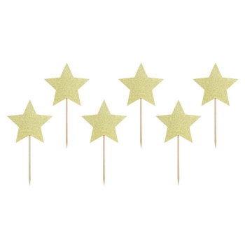Cupcake Topper - Golden Stars